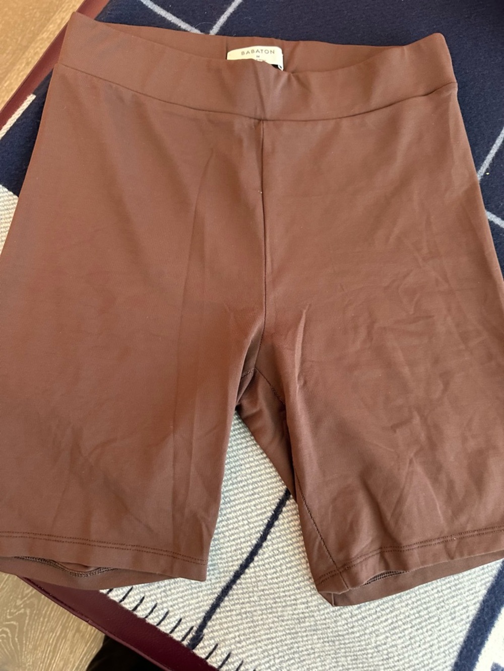 Aritzia Babaton Brown High-Rise Stretch Bike Shorts